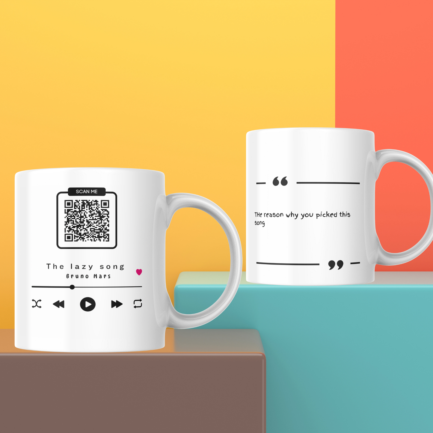 Lyrics Mug with Spotify QR Code – Personalized Coffee Mug