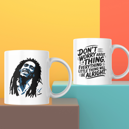 Don’t Worry About a Thing – Inspirational Bob Marley Coffee Mug