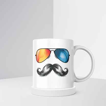 Mustache and Sunglasses Coffee Mug