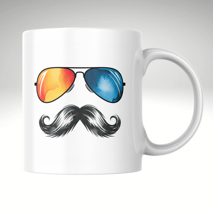 Mustache and Sunglasses Coffee Mug