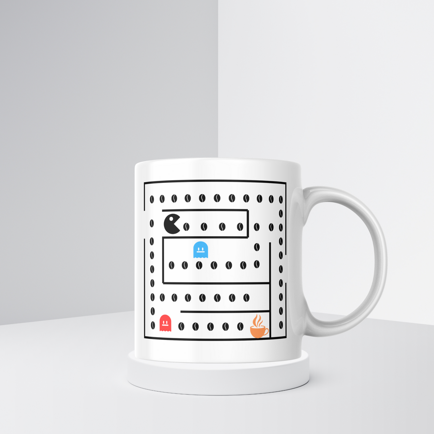 Pac-Man Inspired Coffee Mug - Powered Up by Coffee